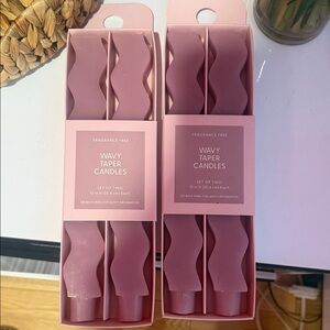 Target Pink Wavy Taper Candles Set